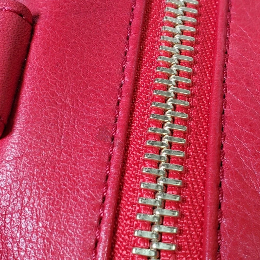 Rebecca Minkoff Red MAB Mini Leather Satchel Handbag Quilted Designer Old Money